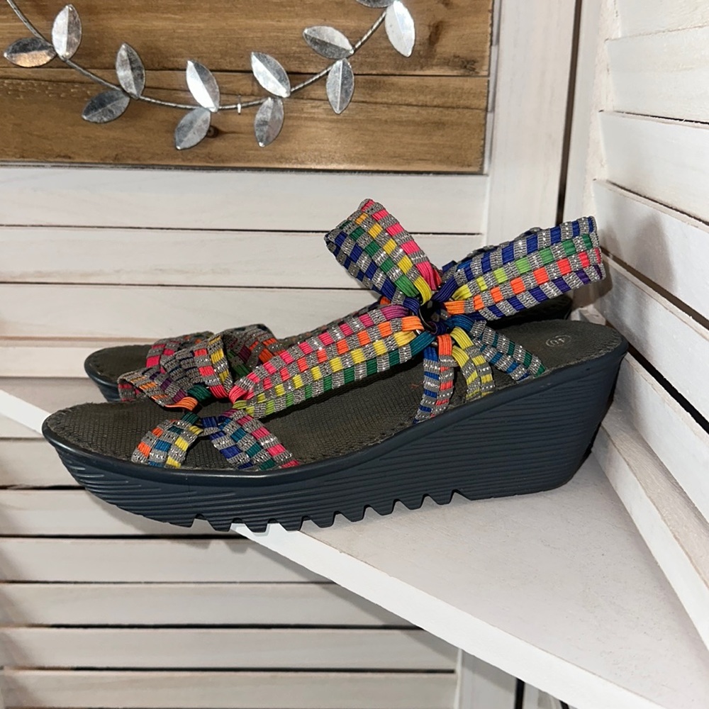 Bernie Mev Sandals Rainbow and Gray